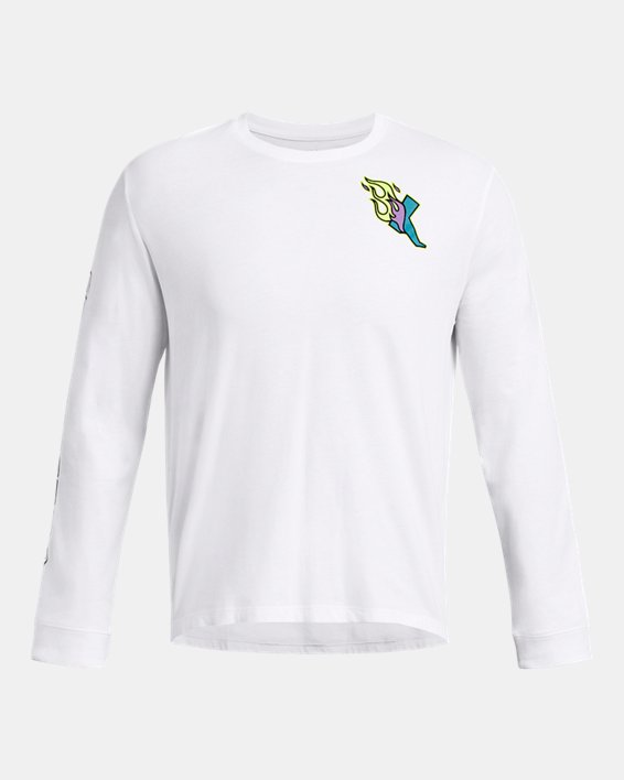 Men's UA Launch Long Sleeve in White image number 2
